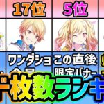 【プロセカ】2024年10月最新版！　全キャラカード枚数ランキング！！【プロジェクトセカイ】